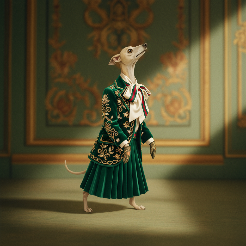 TIKA in ornate Gucci embroidered jacket