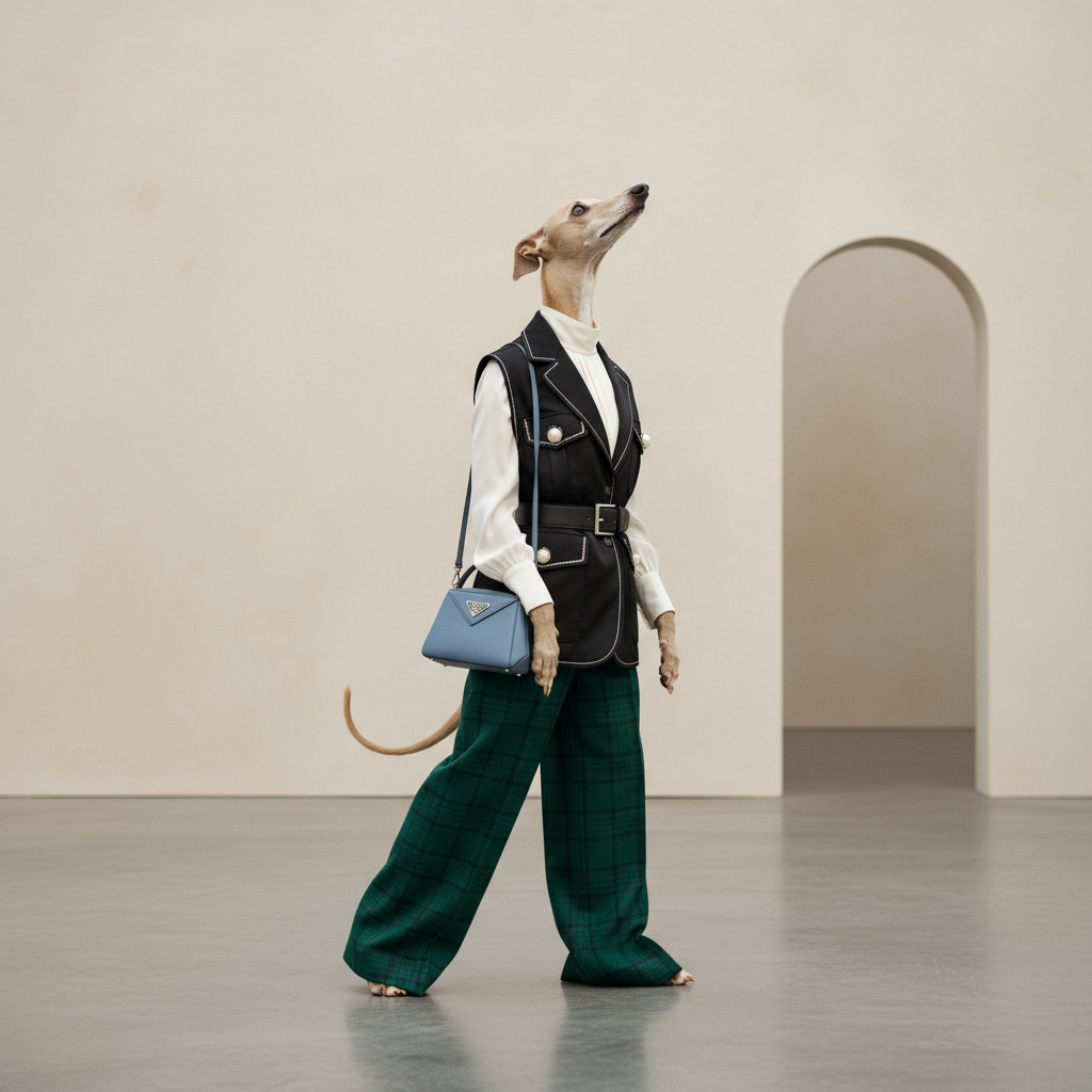 TIKA in contemporary Prada ensemble